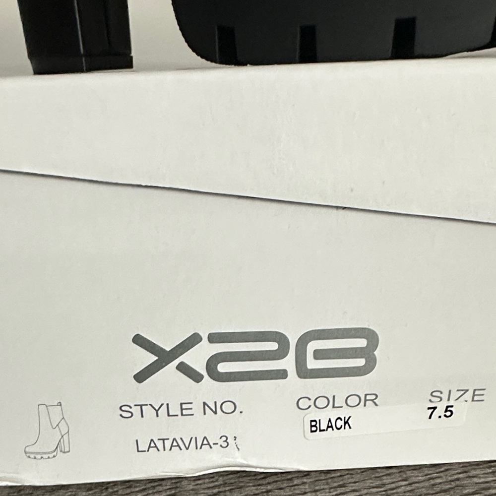 X2 Black High Heel Ankle Boots - Picture 2 of 3